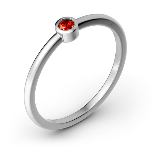 Stackable solitaire Sterling Silver Ring